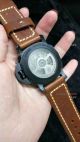 Clone Panerai Luminor GMT PAM 320 Black Steel Watch Brown Leather Strap (6)_th.jpg